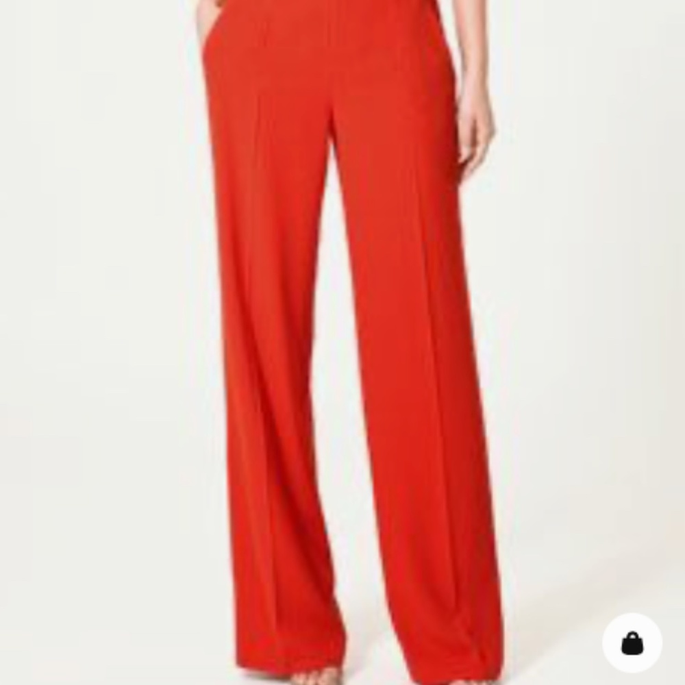 Zara red linen flowy pant size XS